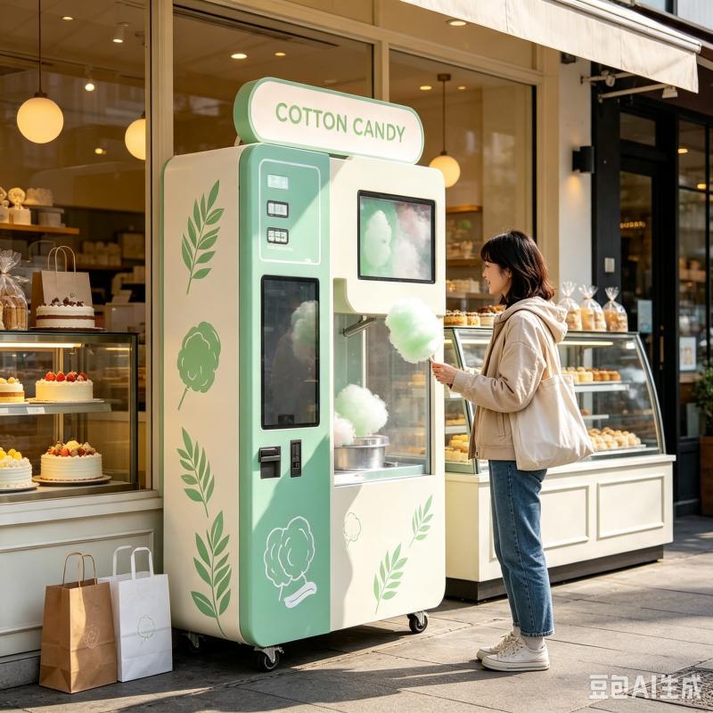 Candy Floss Machine - Maßgeschneiderter automatischer Zuckerwatte-Verkaufsautomat, Zuckerwatte-Spender, intelligentes Geschäftsequipment