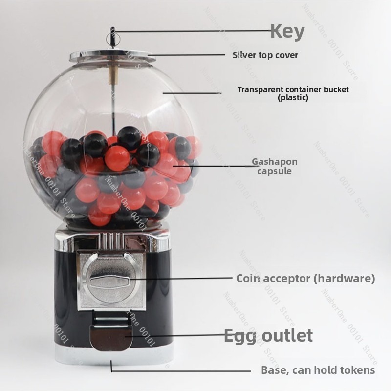 Prize Capsule Toy Machine - 25 Zoll Gacha Kapselspielzeugautomat Manueller Lotteriepreisausgeber